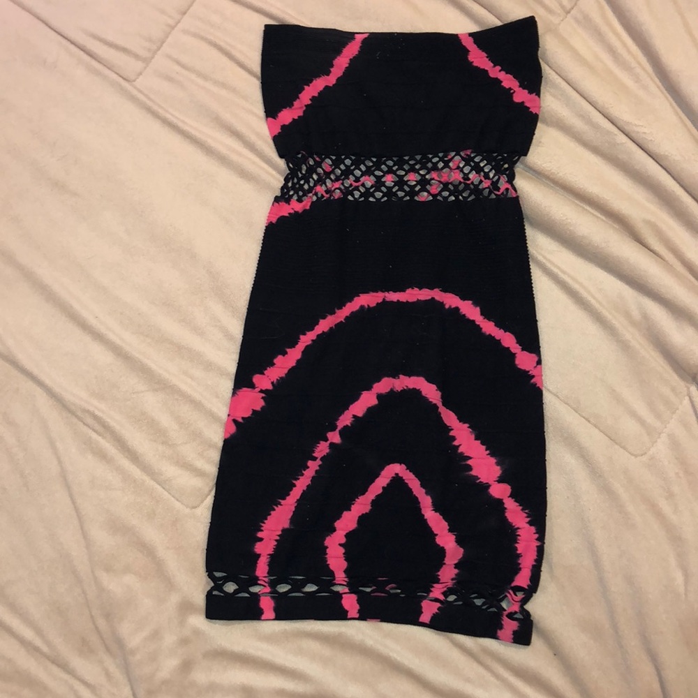 Black and pink mini dress